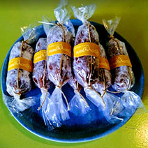 Chocolate salami by the pastry shop Yellow Bicycle in Sifnos